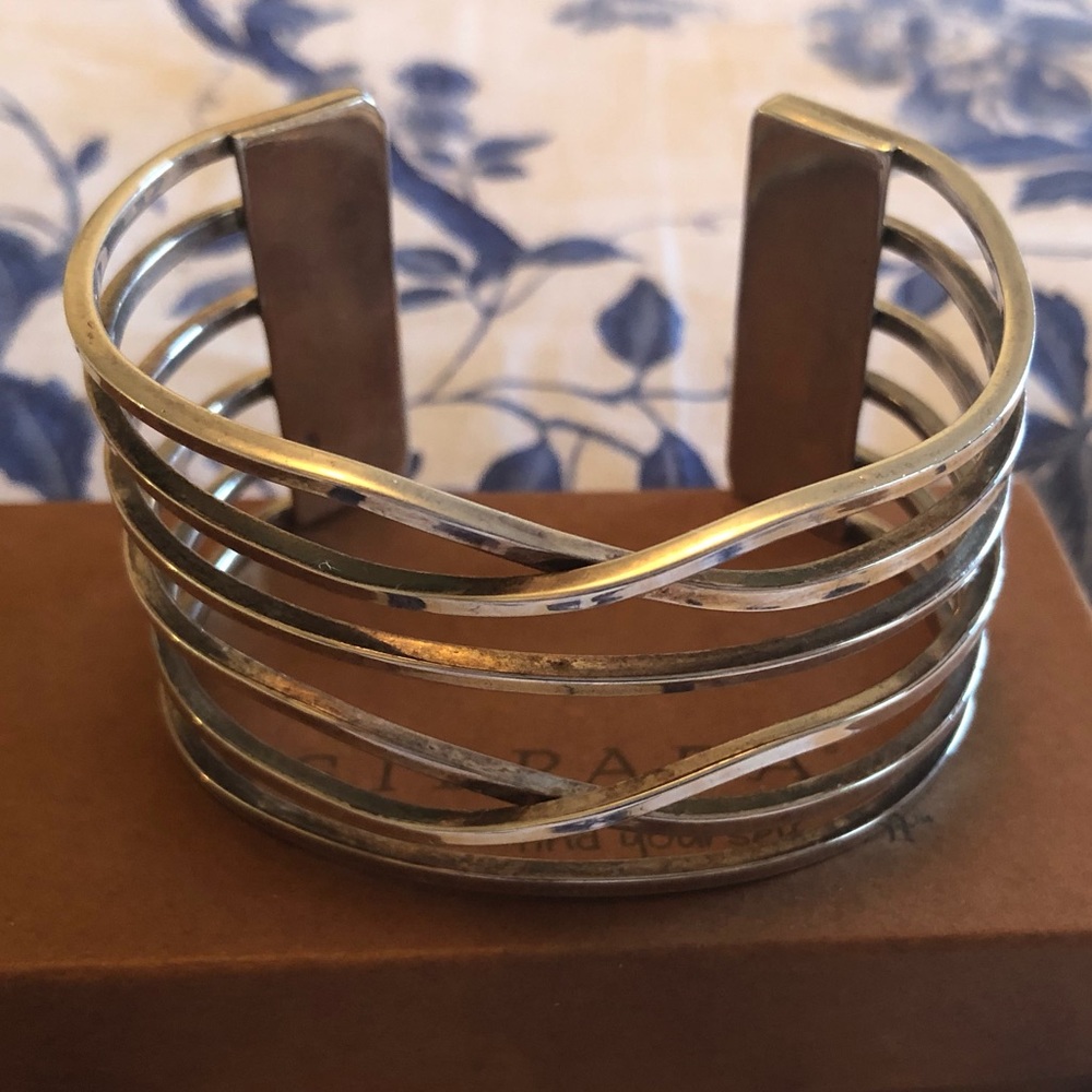 Vintage Silpada Sterling Silver Criss Cross Cuff Bracelet B1229